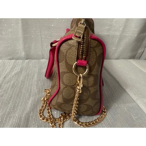 BEAUTIFUL BOWN AND PINK COACH BAG! - Picture 6 of 13